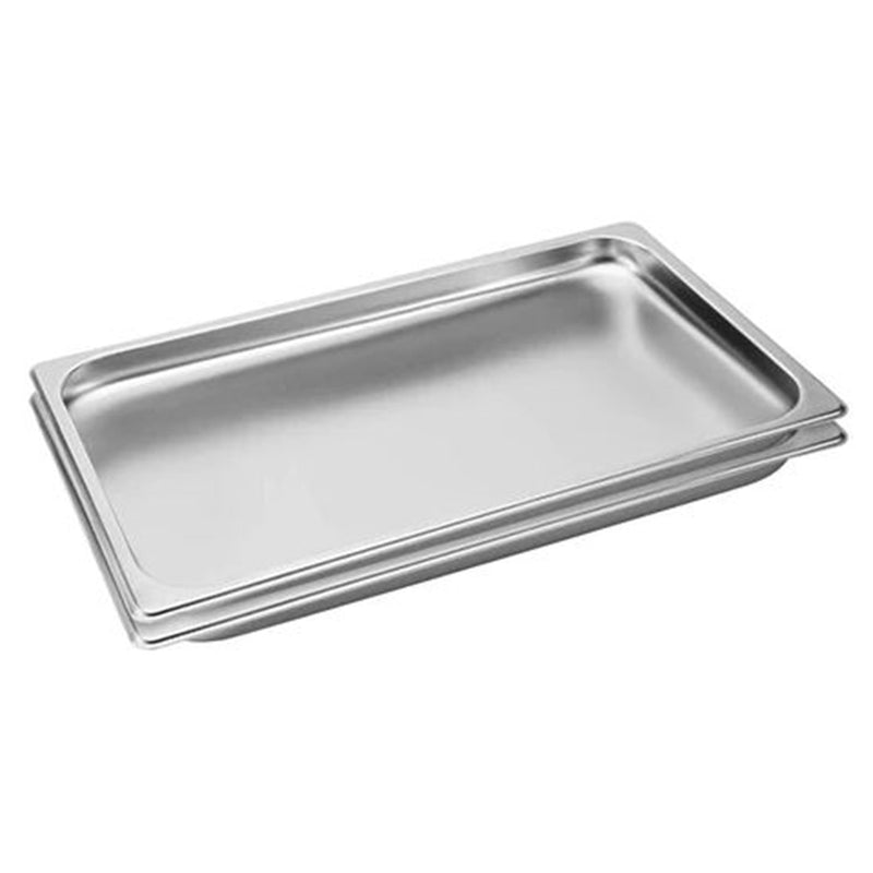 2X Gastronorm Full Size 1/1 Stainless Steel Pan 53x32.5x2cm Commercial