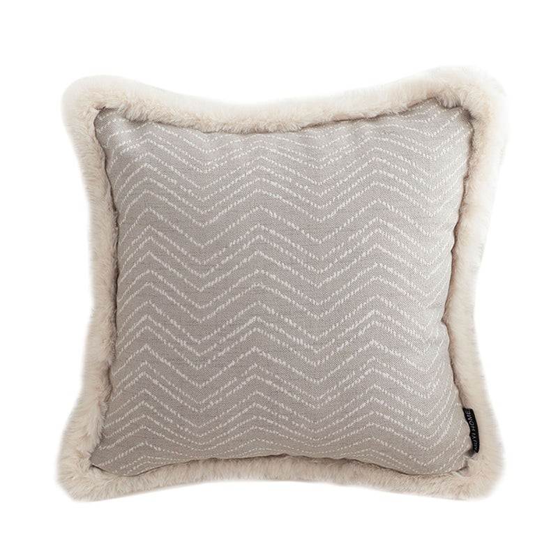 Wabi-sabi Velvet Square Throw Pillow 45cm Soft Cream Plush Sofa Cushion