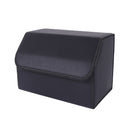 Leather Car Boot Organizer Foldable Collapsible Portable Storage Box Black Medium