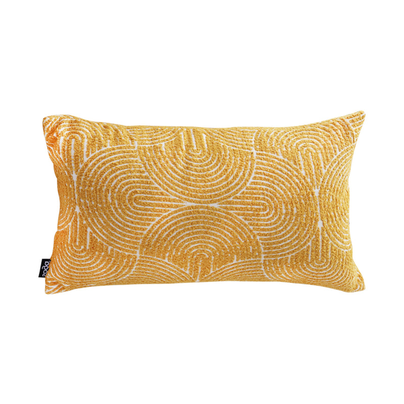 35x55x18cm Mustard Yellow Geometric Corded Throw Pillow Indoor Outdoor
