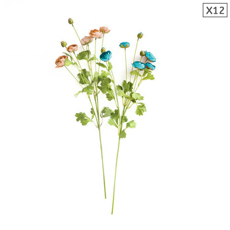12pcs Artificial Silk Rose Bouquet 85cm Real Touch Blue Table Decor