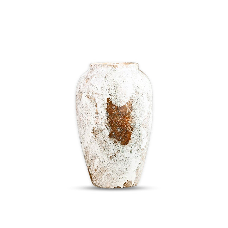 Medium White Ceramic Flower Vase 30cm H 19cm D Elegant Living Room Decor