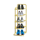 5 Tier Gold Metal Shoe Organizer Space Saving Storage Rack 28x7x80cm