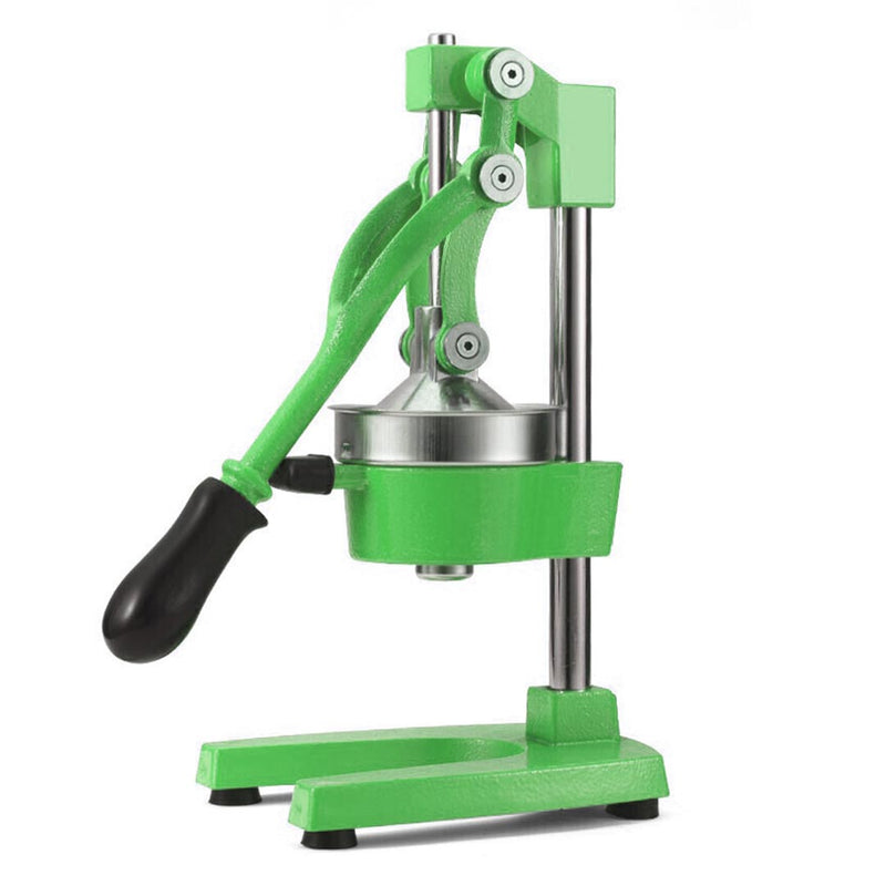 Commercial Cast Iron Hand Press Citrus Juicer 304 Stainless Steel Cone Green