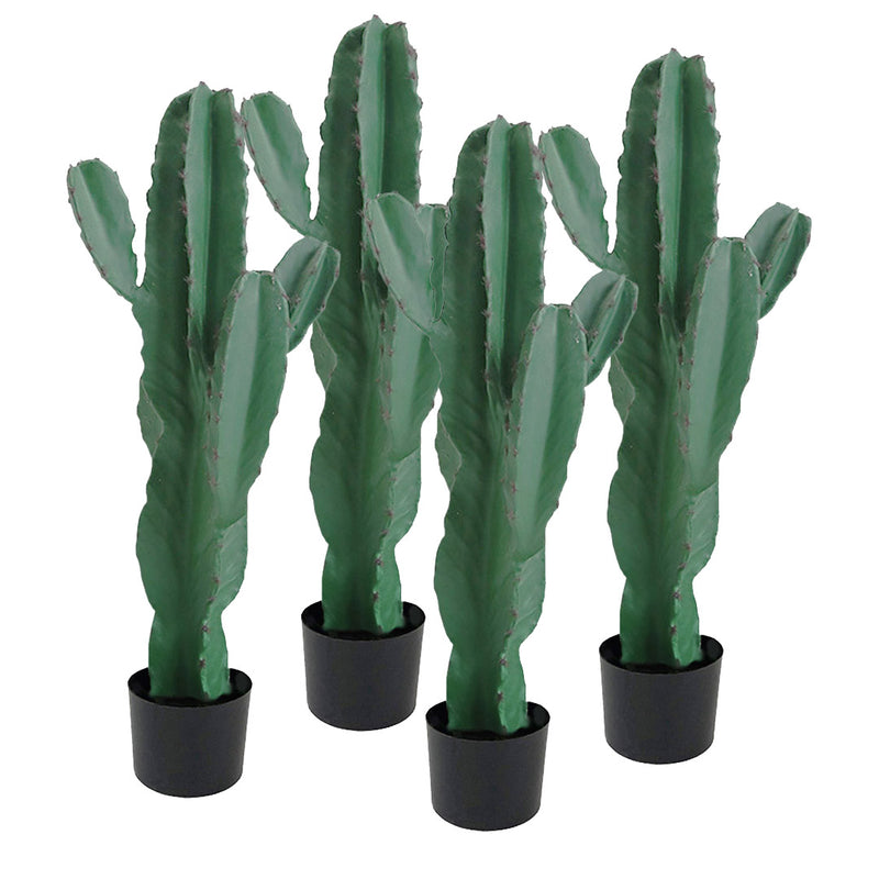 4X Potted Artificial Cactus Plant Polyurethane 70cm 5 Heads Green Indoor
