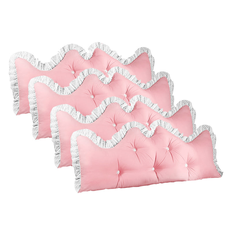 4X Princess Headboard Pillow 180cm Pink Polyester Backrest Cushion Decor