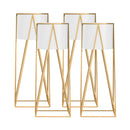 4X Gold Metal Plant Stand with White Pot Holder 50cm Indoor Display Rack