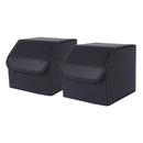 2X Leather Car Boot Organizer Foldable Collapsible Storage Box Black Small