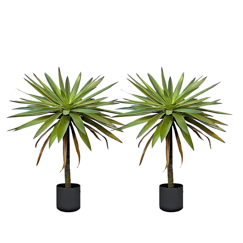 2X 90cm Yucca Artificial Tree Realistic Polyurethane Polyethylene Green