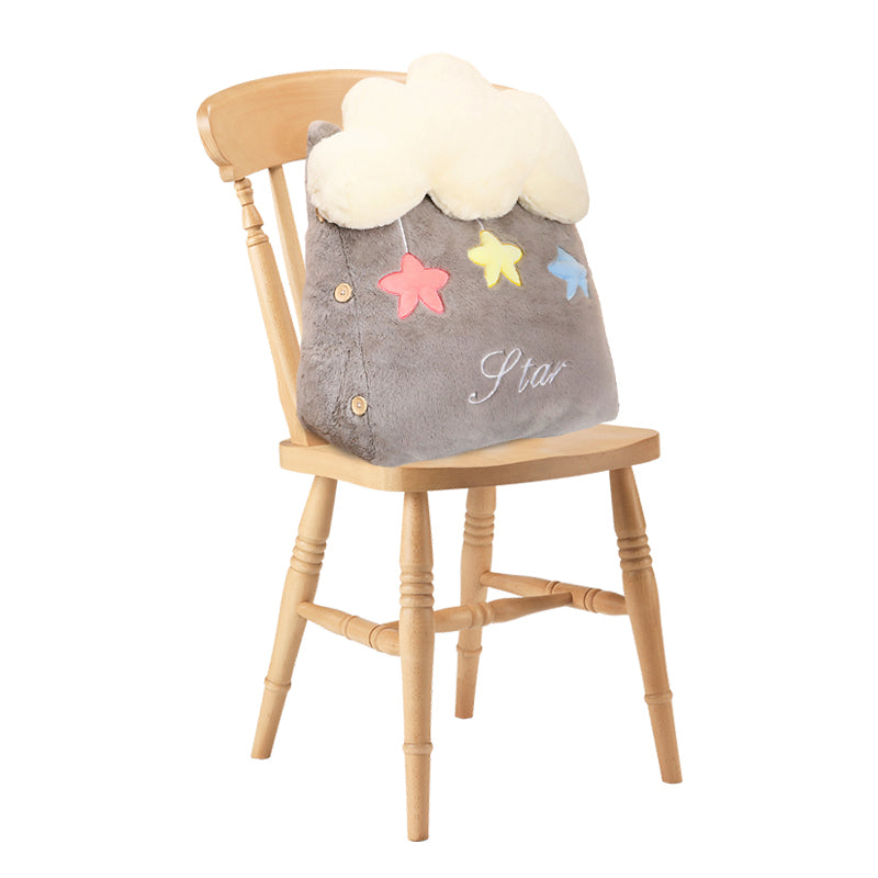 Grey Star Cloud Wedge Pillow 45x25x50cm PP Cotton Lumbar Support Washable
