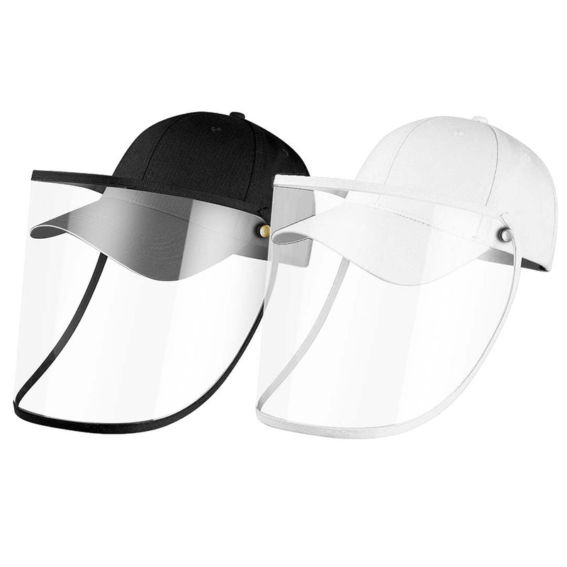 2X Adult Full Face Protective Hat HD TPU Shield Anti Fog Cotton Black White