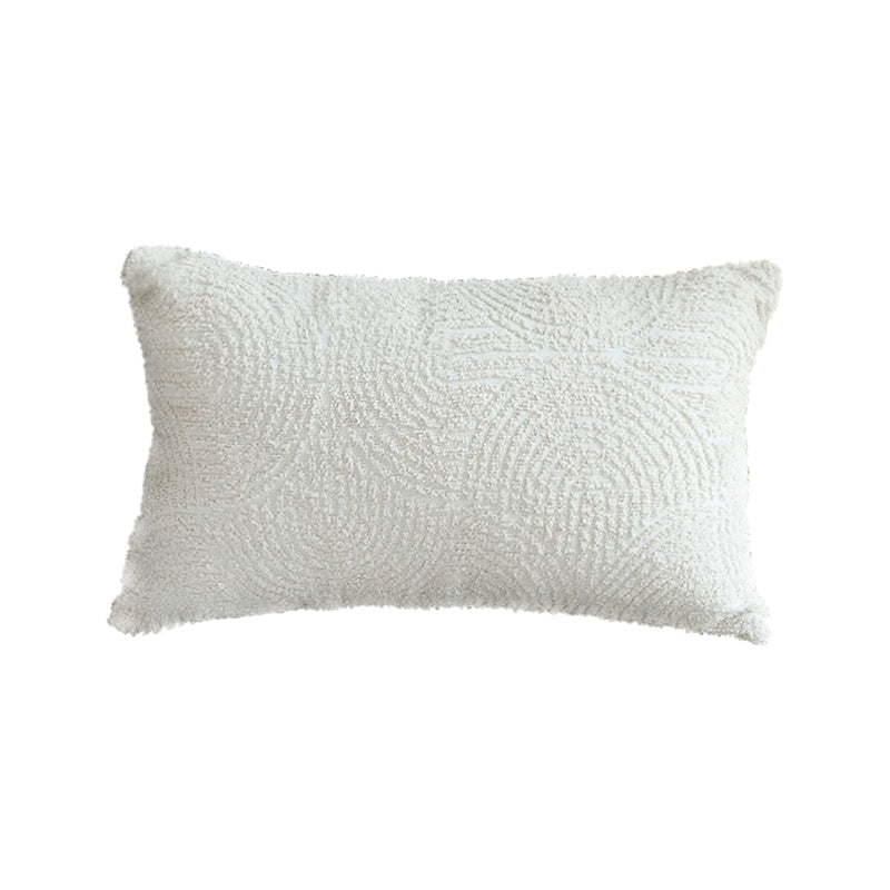 Velvet Lumbar Pillow 30x50 Cm 15 Cm Thick Plush Off White Decorative Cushion
