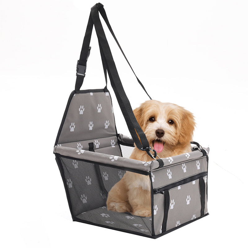 Pet Booster Car Seat 600D Oxford Cloth Breathable Mesh 40X30X25Cm Waterproof Grey
