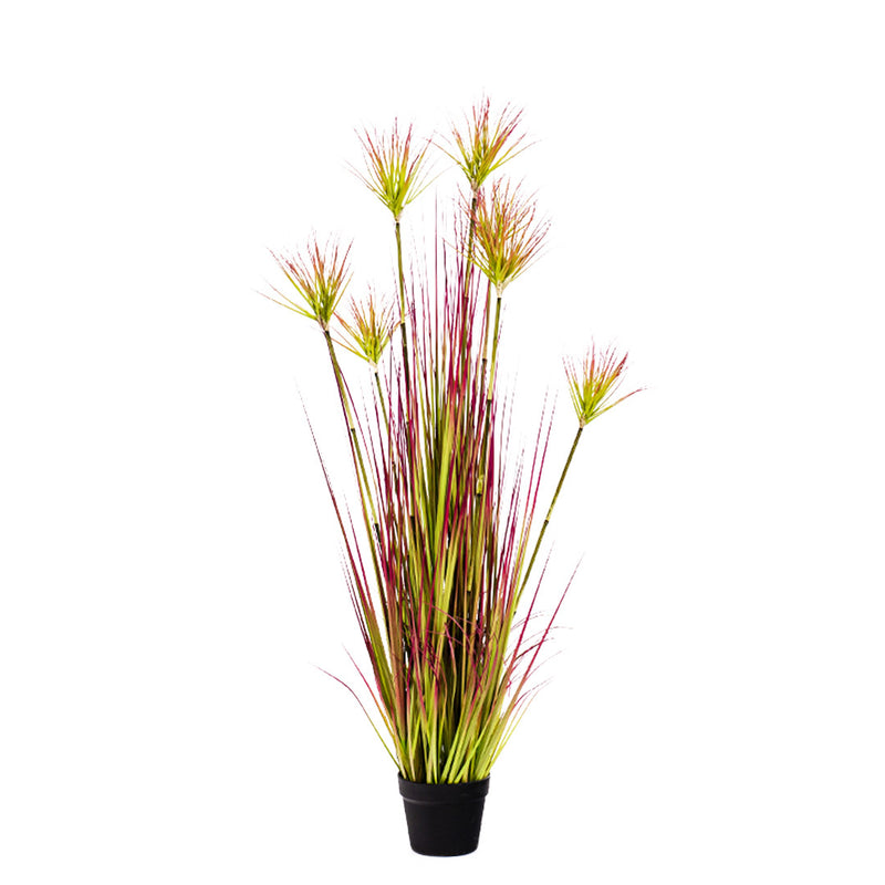 Artificial Papyrus Plant 120cm Purple Red Indoor Outdoor Potted Realistic Decor