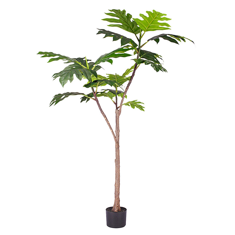 Artificial Philodendron Tree 150cm Polyethylene 21 Leaves Green Indoor Pot