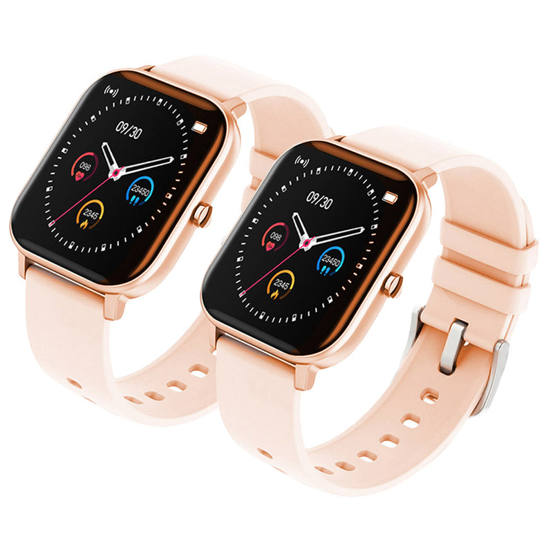 2X Smart Fitness Watch 1.4 Inch Ips Touch Screen Gold Ip67 Waterproof Heart Rate