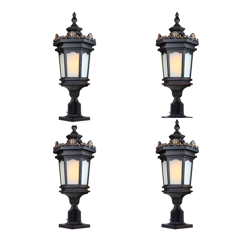 4X 72cm Aluminum Glass Lamp Post Outdoor Black Vintage Lantern