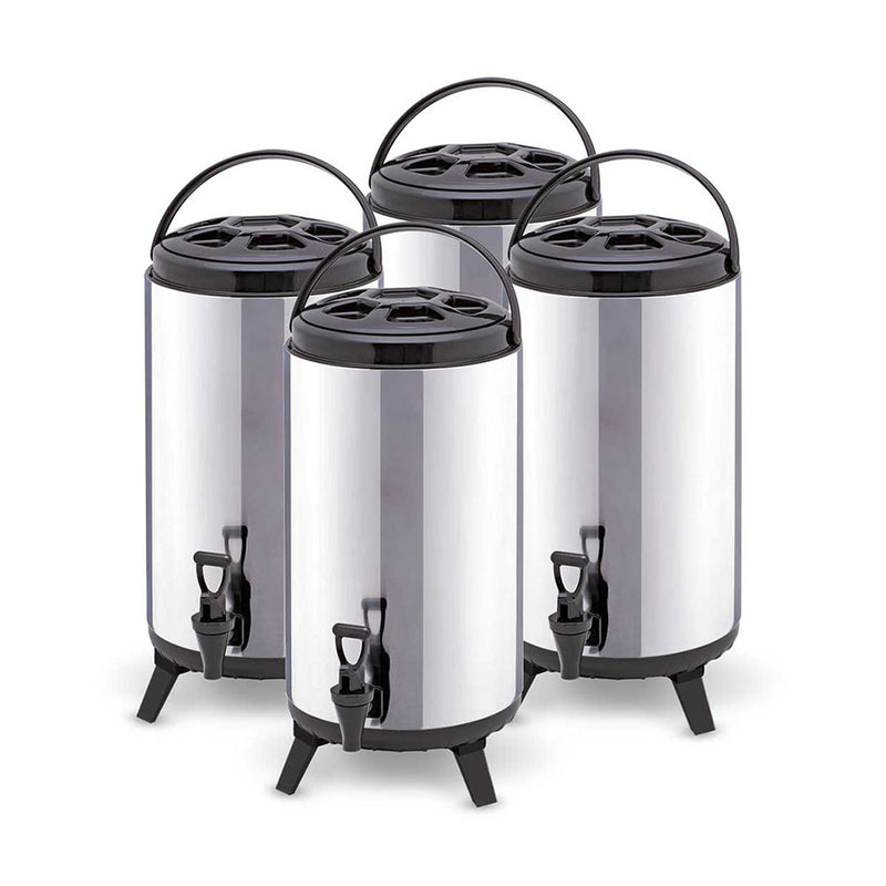 4X 8L 304 Stainless Steel Insulated Coffee Tea Beer Dispenser With Tap Portable