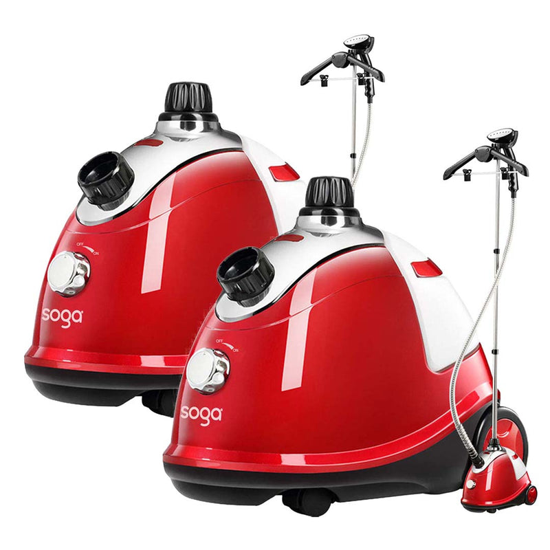 2X Garment Steamer Portable Red 1.8L Tank Fast Heat Kills Germs 1800W