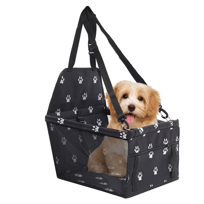 Waterproof Pet Booster Car Seat PVC Mesh Safety Travel Bag 40x30x25cm Black