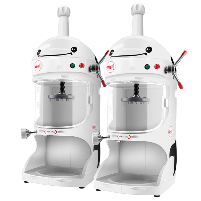 2X 350W Commercial Ice Shaver 90Kg Per Hour Aluminum Alloy Body Stainless Steel