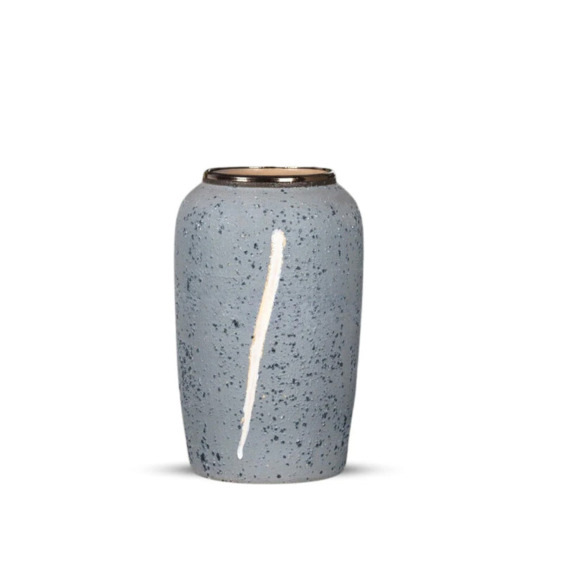 Medium Ceramic Flower Vase 30x19cm Grey Handcrafted Elegant Home Decor