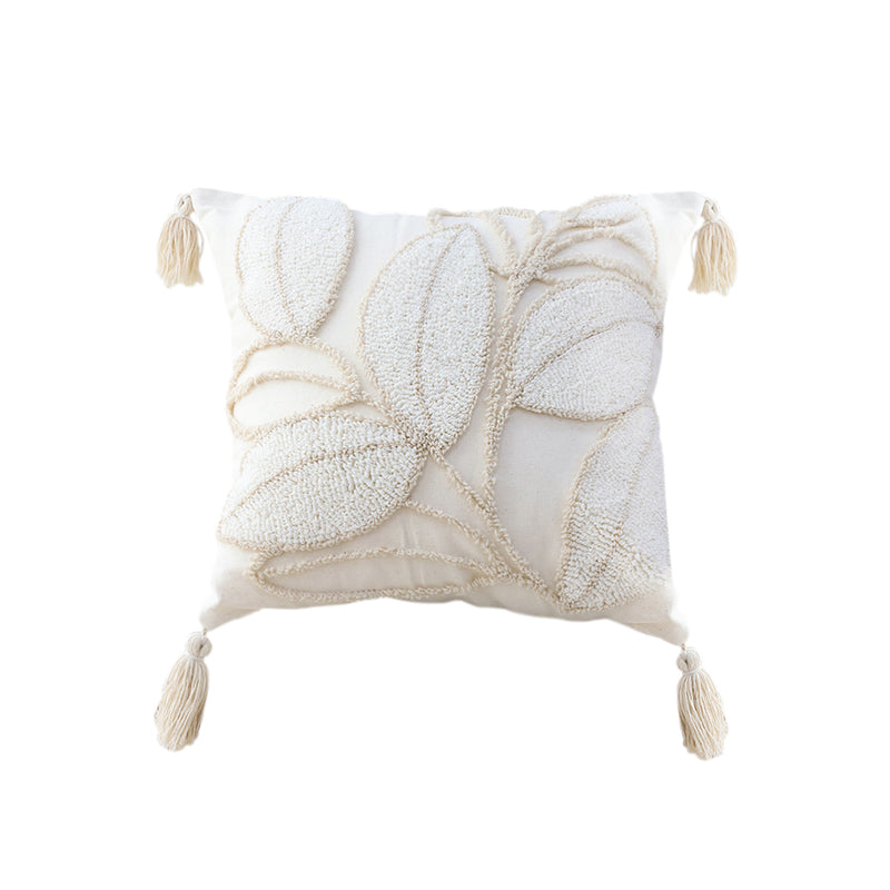45x45cm Plush Velvet Square Throw Pillow Cream Decorative