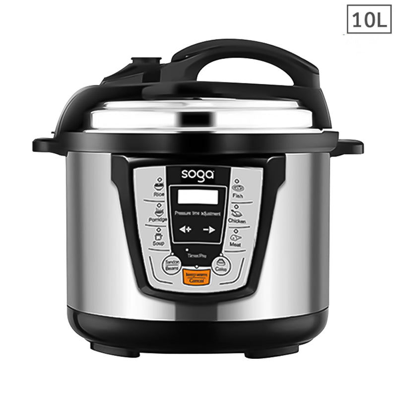 Electric Stainless Steel Pressure Cooker 10L 1600W Multicooker Nonstick Auto