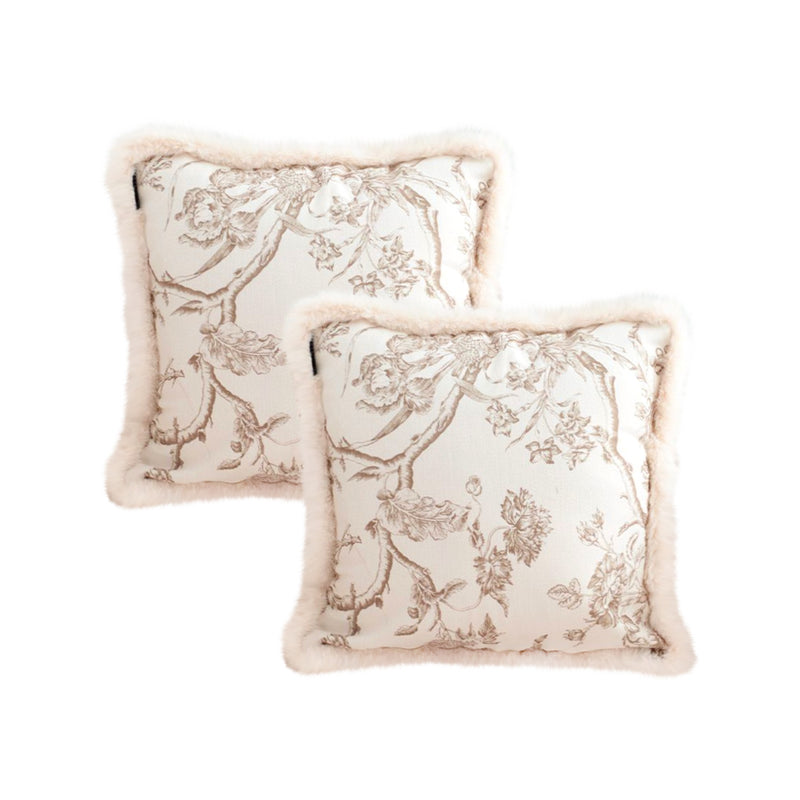 2X 50cm French Style Velvet Throw Pillow Set Plush Modern Decorative Cushion