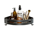 Black Wall-Mounted Aluminum Bathroom Shelf Space Saving Triangular Storage Rack