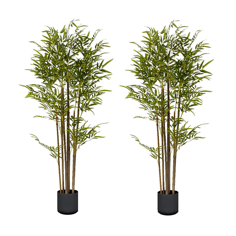 2X 120cm Artificial Bamboo Plant Polyurethane Polyethylene 7 Branches Green