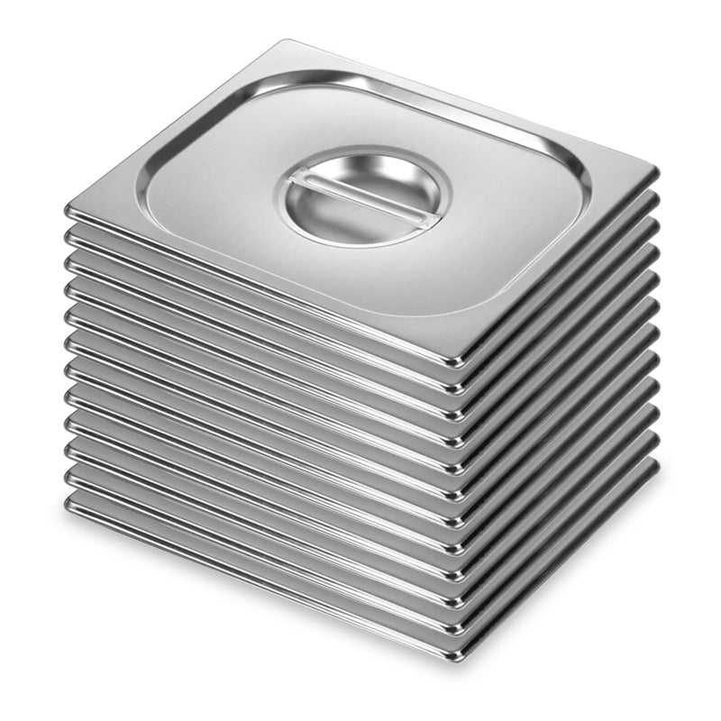 12X Gastronorm Pan Lid Stainless Steel 265x325mm Half Size Center Handle