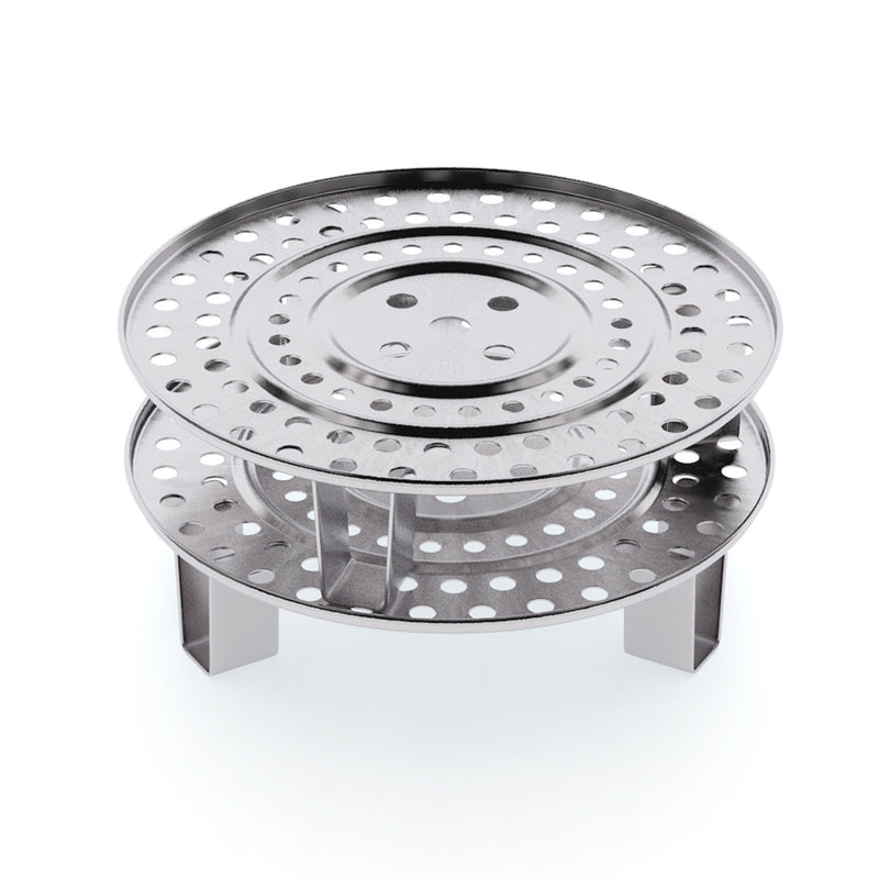 2X 43cm Stainless Steel 18/10 Steamer Insert Rack For Stock Pot Three Leg Stand