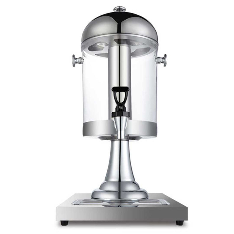 Single 8L Stainless Steel Commercial Beverage Dispenser Transparent Exterior