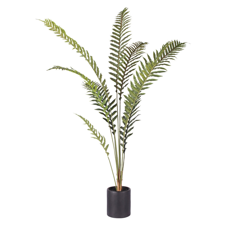 180cm Artificial Polyethylene Hares Foot Fern Green Realistic With Black Pot