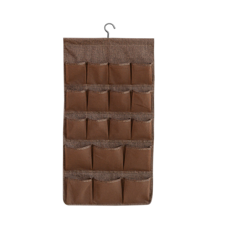 Coffee Double Sided Hanging Storage Bag Mesh Pockets Organizer 44.5x83cm