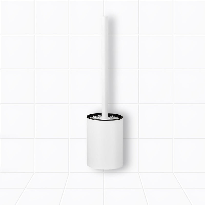 Wall Mounted Toilet Brush With Holder Aluminum White Rust Resistant 27cm