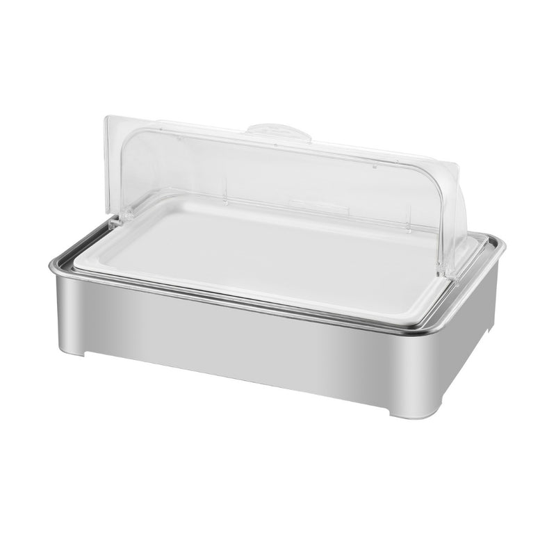 Ceramic Chafing Dish 59x38.5x14cm 9L Silver With Stainless Stand