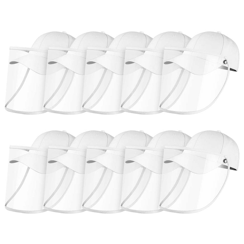 10X Adult Full Face Protective Hat Cotton Anti Fog Tpu Shield 27x41cm White