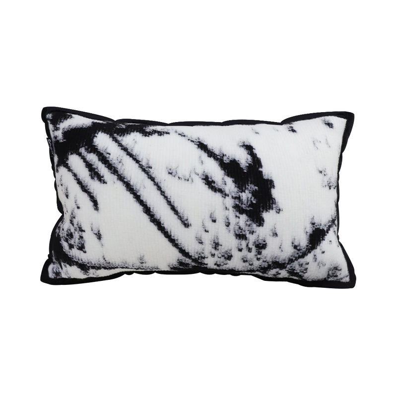Throw Pillow 35x55x18cm Polyester Cotton Blend Thick Black And White Leopard