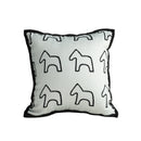 White Square Throw Pillow Teddy Fleece Pony Design Decorative Cushion 45cm