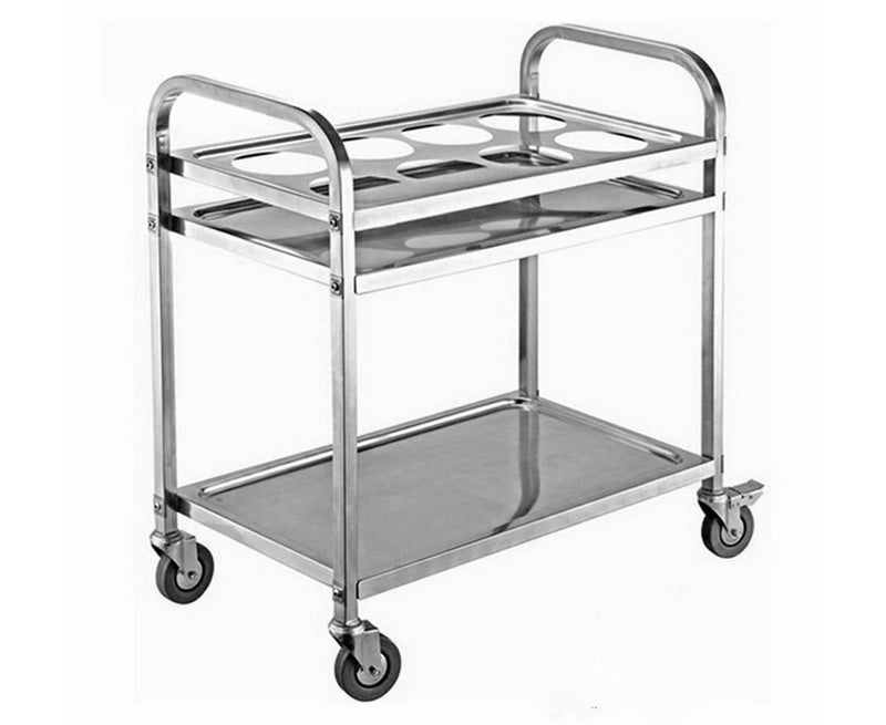 2 Tier Stainless Steel 8 Compartment Commercial Grade Condiment Cart