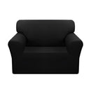 1 Seater Black Sofa Cover Couch Protector High Stretch Polyester Slipcover