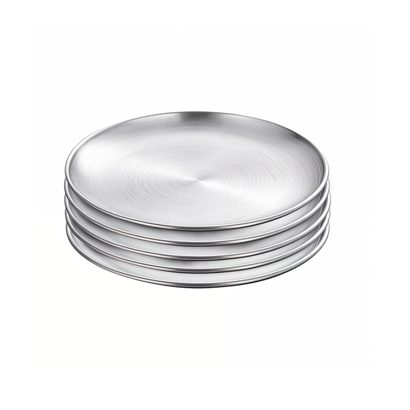 23cm Stainless Steel Grilling Plate Silver Non Stick Heat Resistant 5 Pack