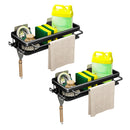 2X Kitchen Sink Storage Organizer Aluminum 34cm Space Saving Adhesive Black