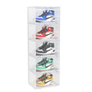 5 Tier Transparent Shoe Organizer Stackable Plastic Storage Box With Magnetic Door