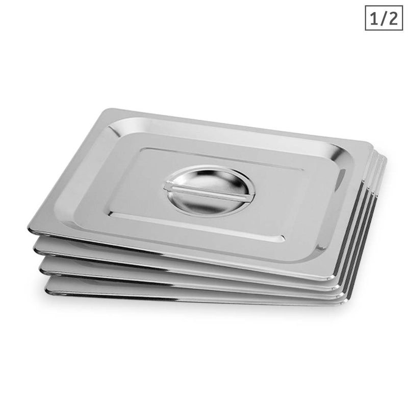 4X Gastronorm Half Size Stainless Steel Pan Lid Center Handle 265x325mm