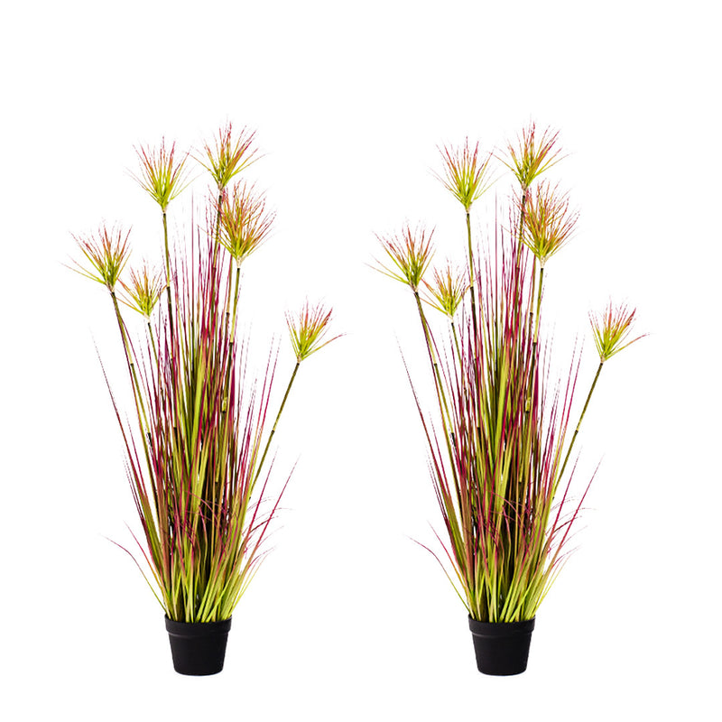 2X 150cm Artificial Potted Papyrus Plant Purple Red Realistic Indoor Outdoor