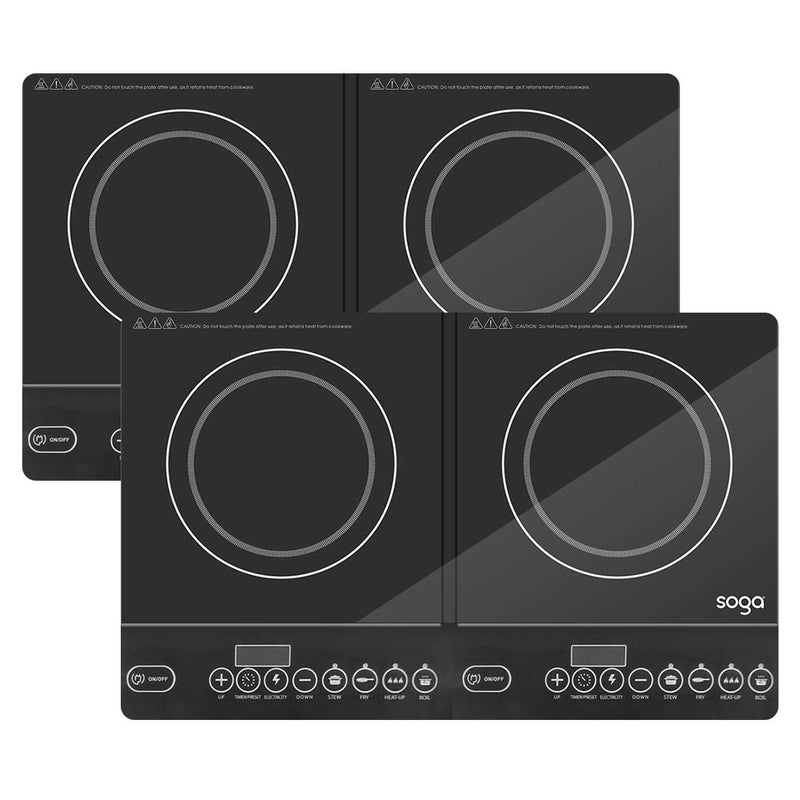 2X Portable Induction Cooktop Double Burners 1100W Each 27.5cm