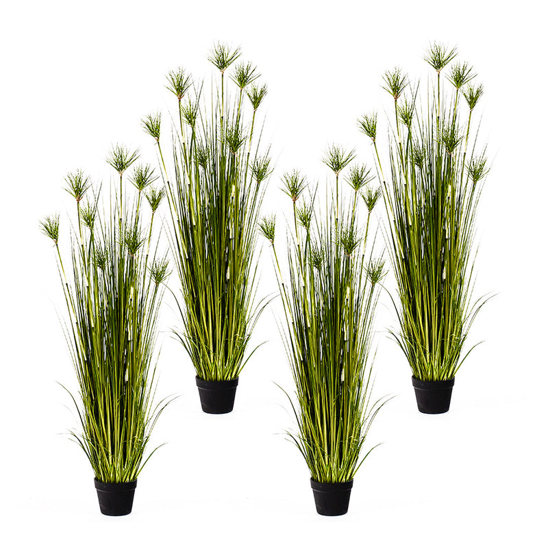 4X 150cm Artificial Papyrus Plant Pvc Potted Tall Green Grass Indoor Outdoor